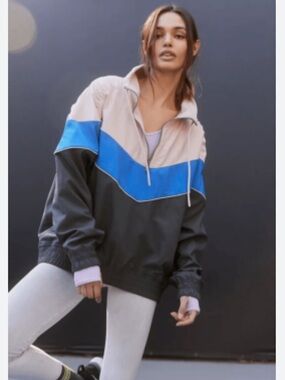 Free People Movement Walk the Line Pullover Windbreaker Jacket - L